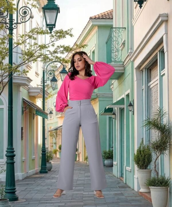 High Waist Wide Leg Classic Pant - Image 2