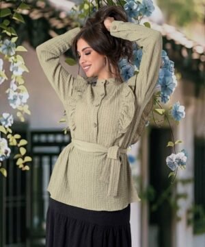 Crinkle Ruffle Blouse