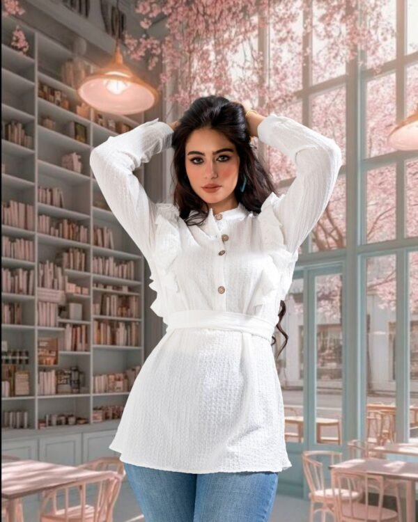 Crinkle Ruffle Blouse - Image 3