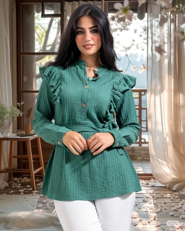 Crinkle Ruffle Blouse - Image 5