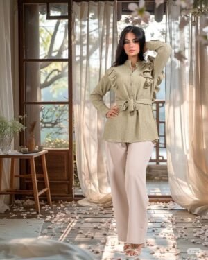 Crinkle Ruffle Blouse