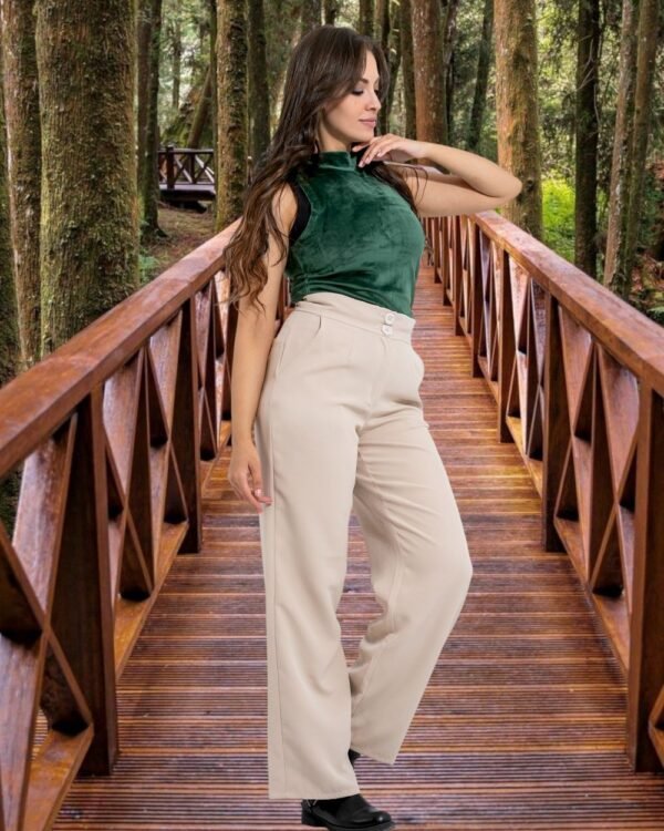 High Waist Wide Leg Classic Pant - Image 14
