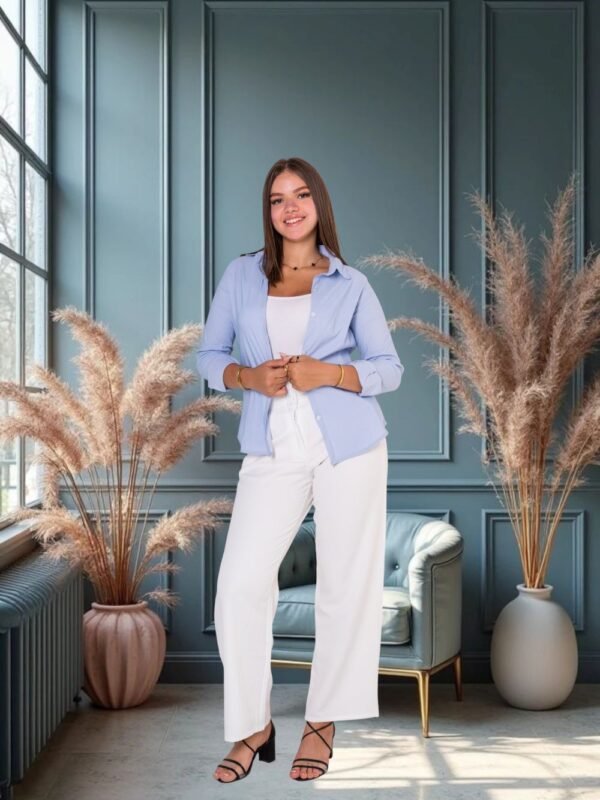 High Waist Wide Leg Classic Pant - Image 16
