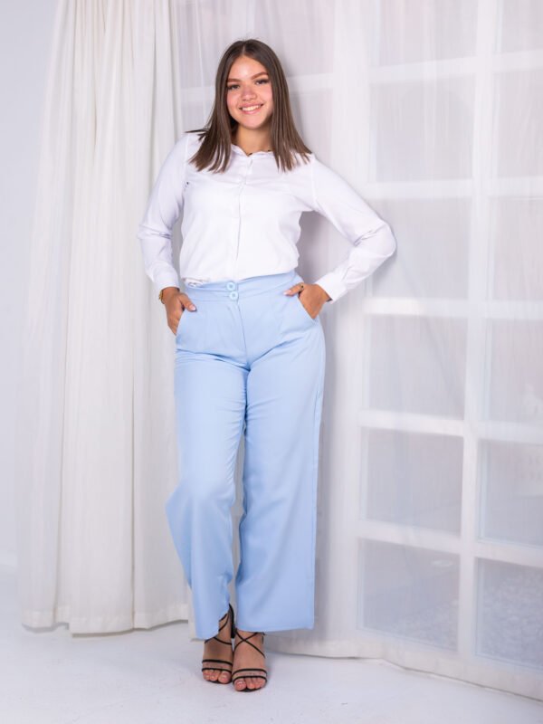 High Waist Wide Leg Classic Pant - Image 13